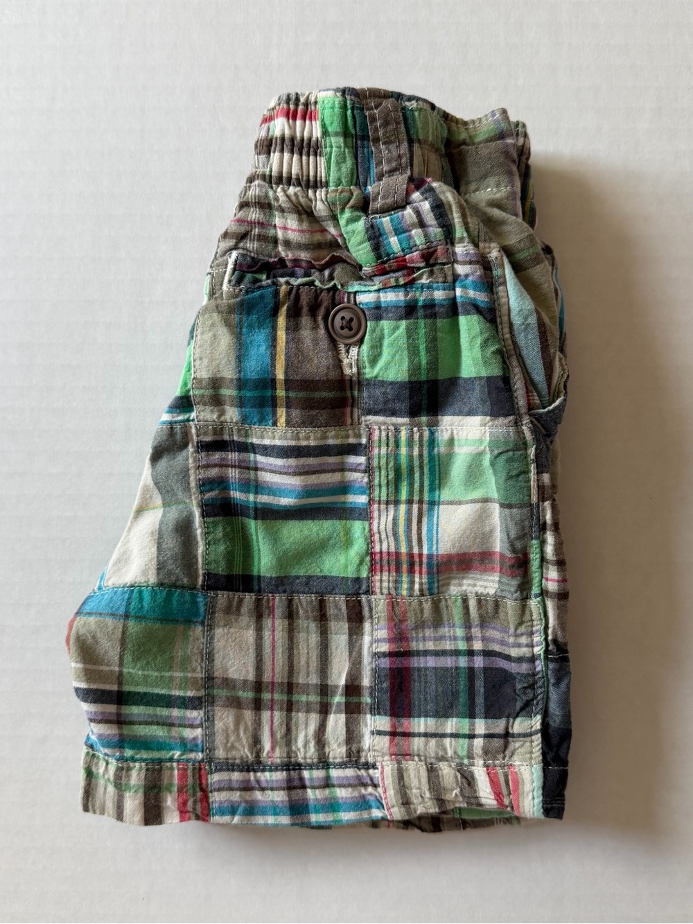Y2K The Children’s Place 18M Patchwork Madras Plaid Shorts